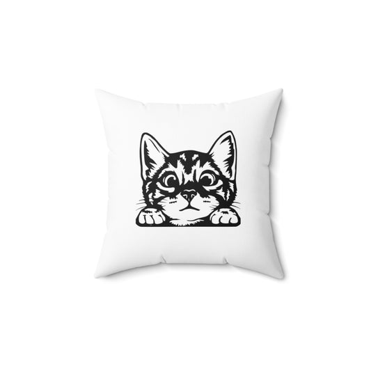 Cute Cat Polyester Square Pillow