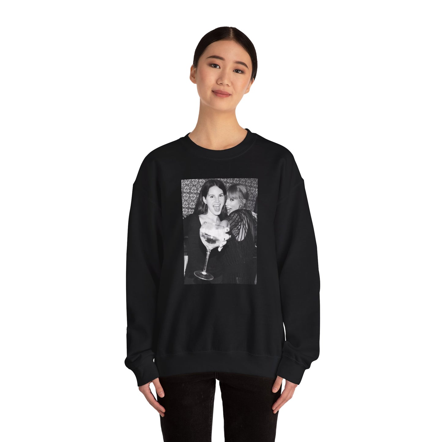 Taylor Black and White Unisex Crewneck Sweatshirt