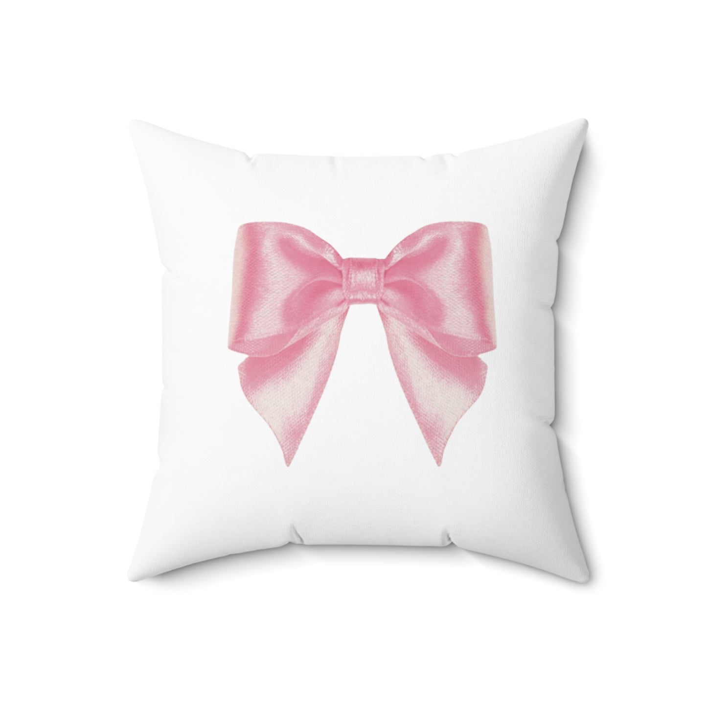 Pink Ribbon Polyester Square Pillow