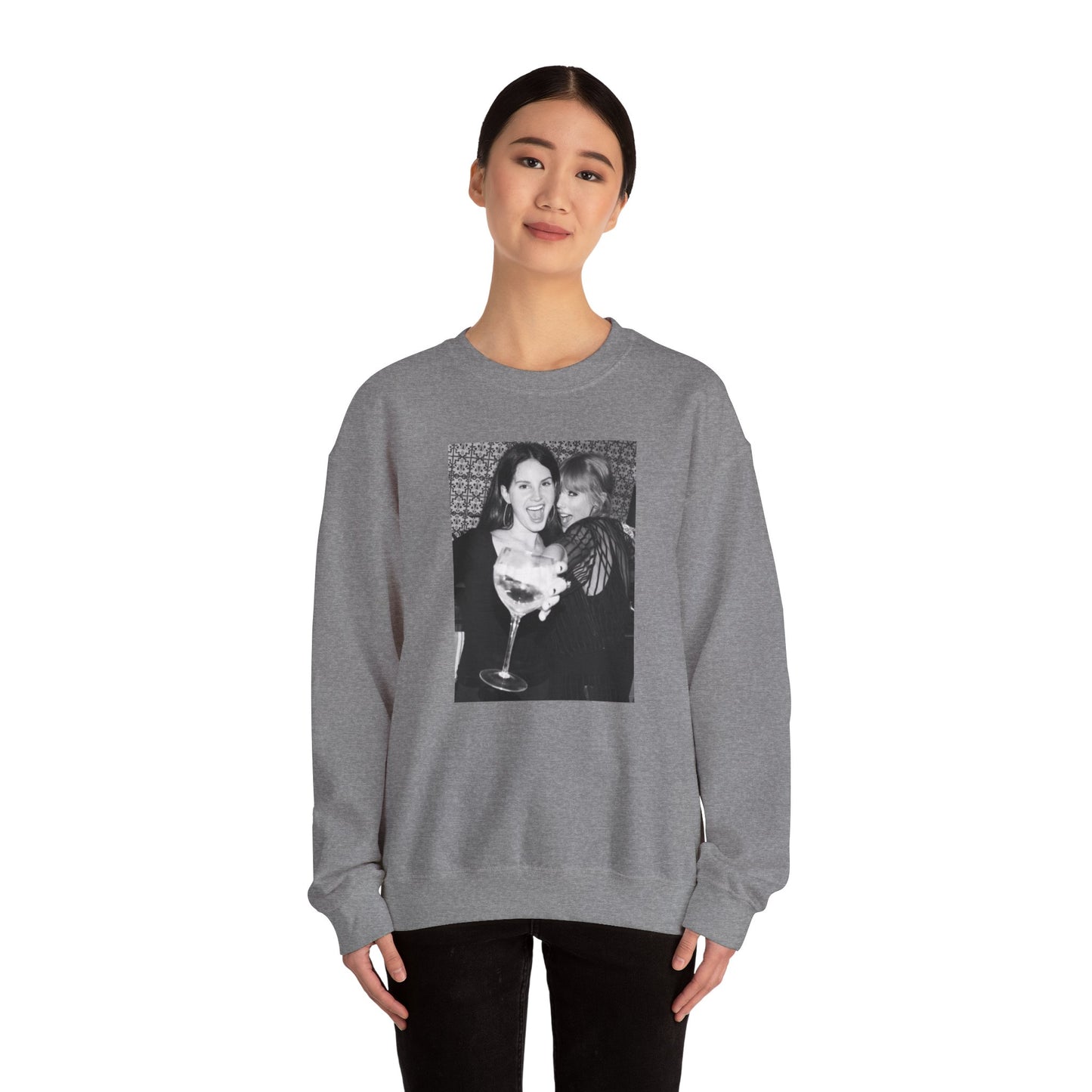 Taylor Black and White Unisex Crewneck Sweatshirt