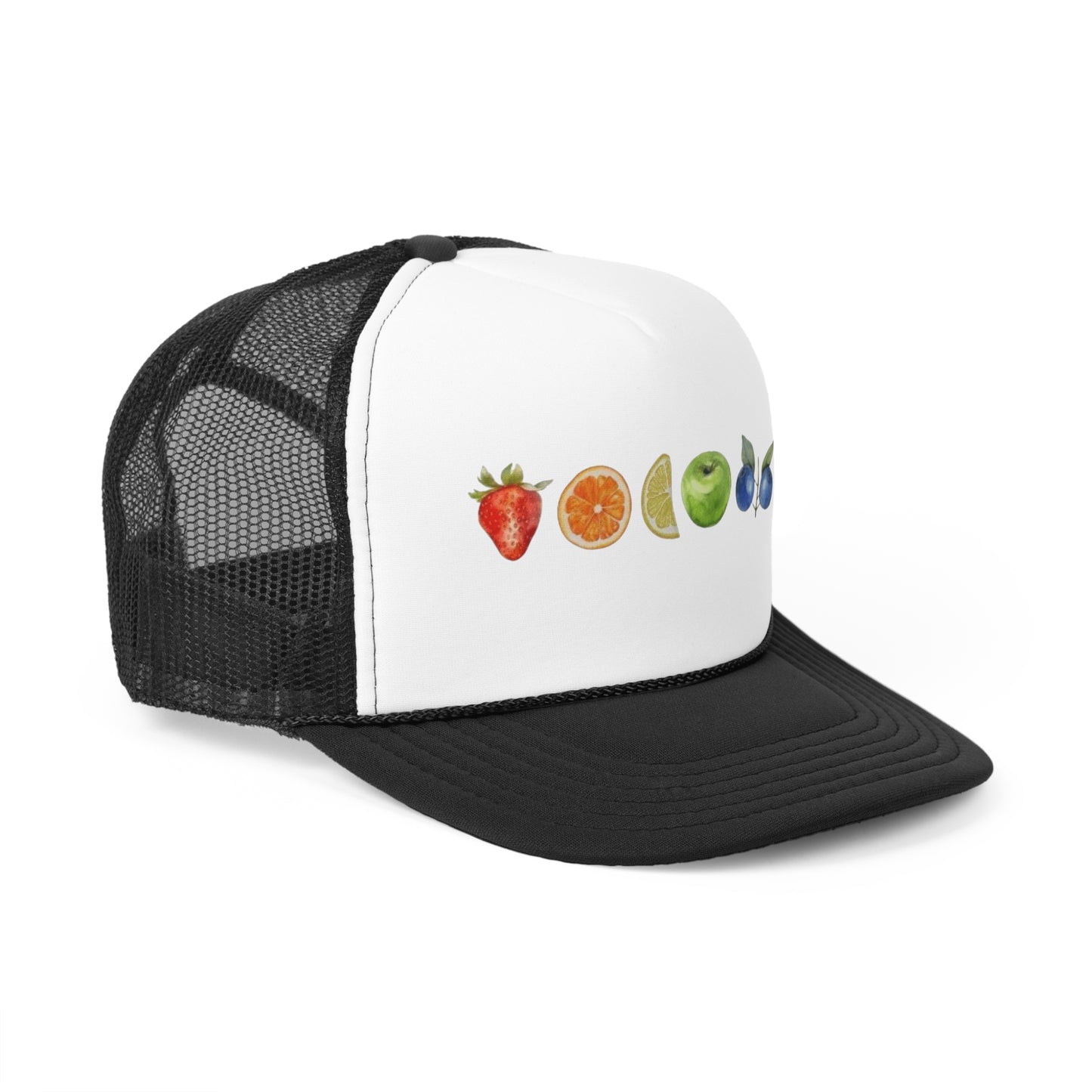 Rainbow Fruits Pride Flag Trucker Hat, Funny Hats, Gift Hat, Parody Trucker Hat, Trendy Hats, Meme Hat