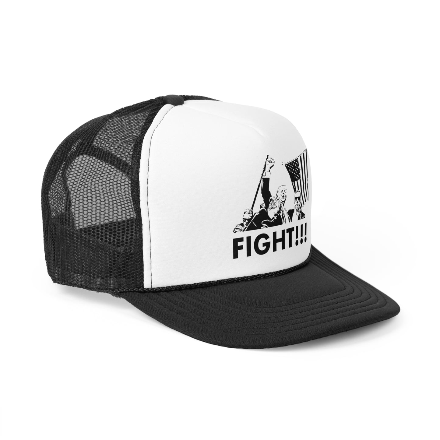 Fight Black And White Trucker Hat, Funny Hats, Gift Hat, Parody Trucker Hat, Trendy Hats, Meme Hat