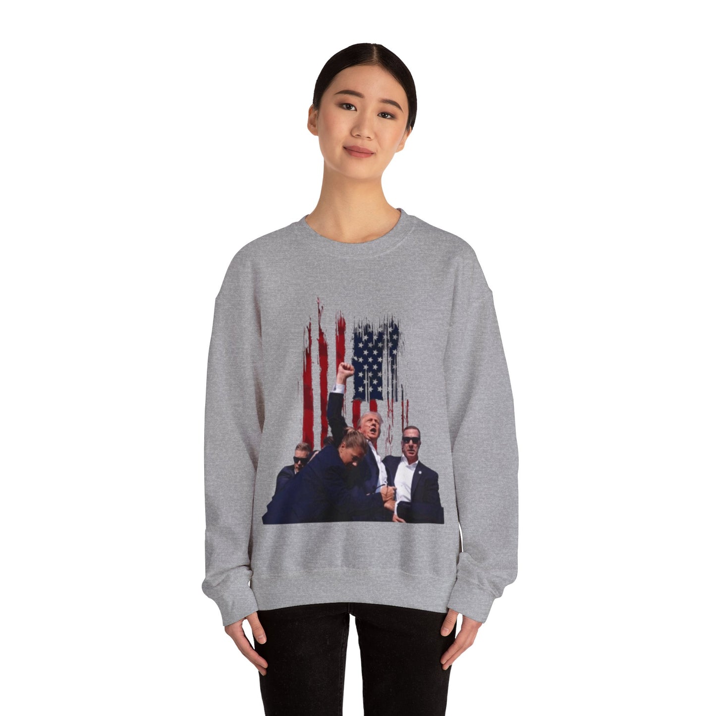 Vertical Flag Assassination Attempt Unisex Crewneck Sweatshirt