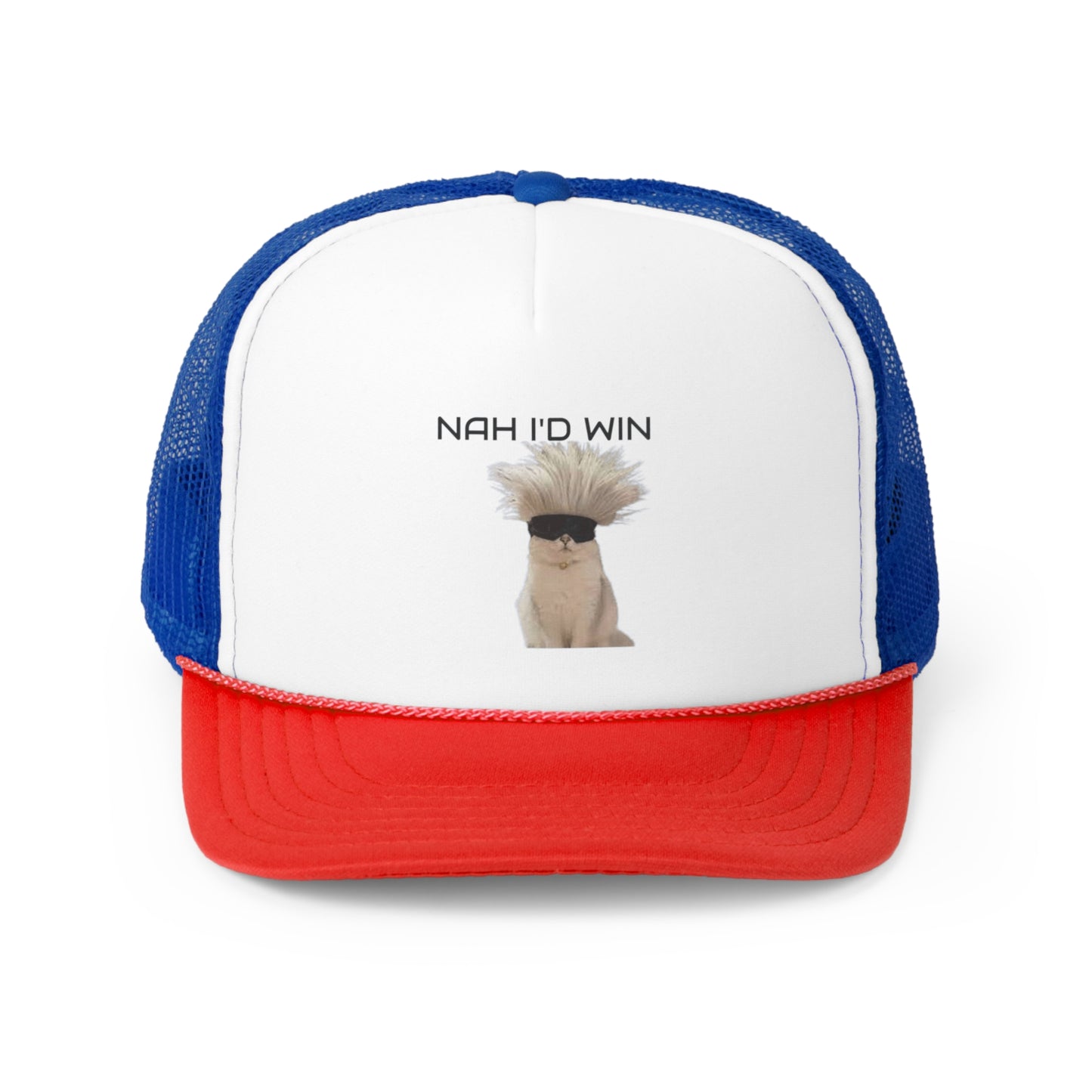 Nah I'd Win Trucker Hat, Funny Hats, Gift Hat, Parody Trucker Hat, Trendy Hats, Meme Hat