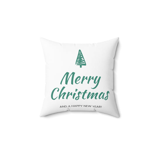 Merry Christmas And A Happy New Year Aesthetic Polyester Square Pillow