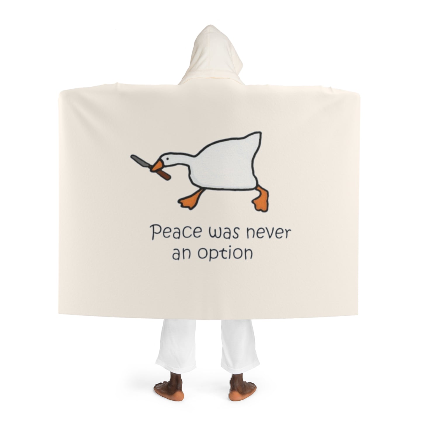 Peace Was Never An Option Hooded Sherpa Fleece Blanket