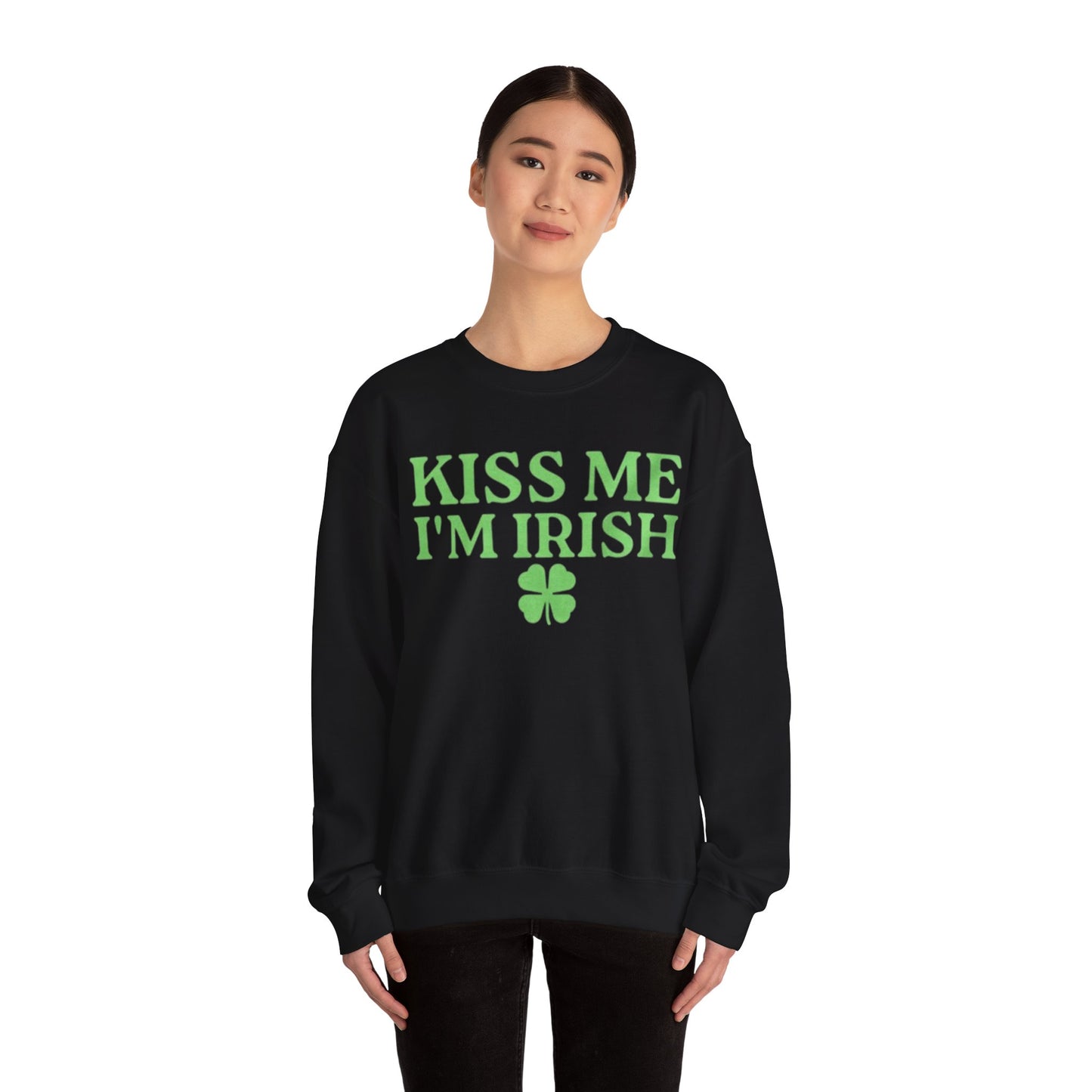 Kiss Me I'm Irish Adult Unisex Crewneck,  Gift Shirt, Parody crewneck, Tiktok, Trendy Tees, Meme Shirts