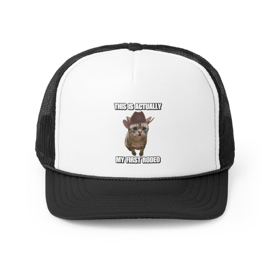 This Is Actually My First Rodeo Trucker Hat, Funny Hats, Gift Hat, Parody Trucker Hat, Tiktok, Trendy Hats, Meme Hats, Cute Animal Hats