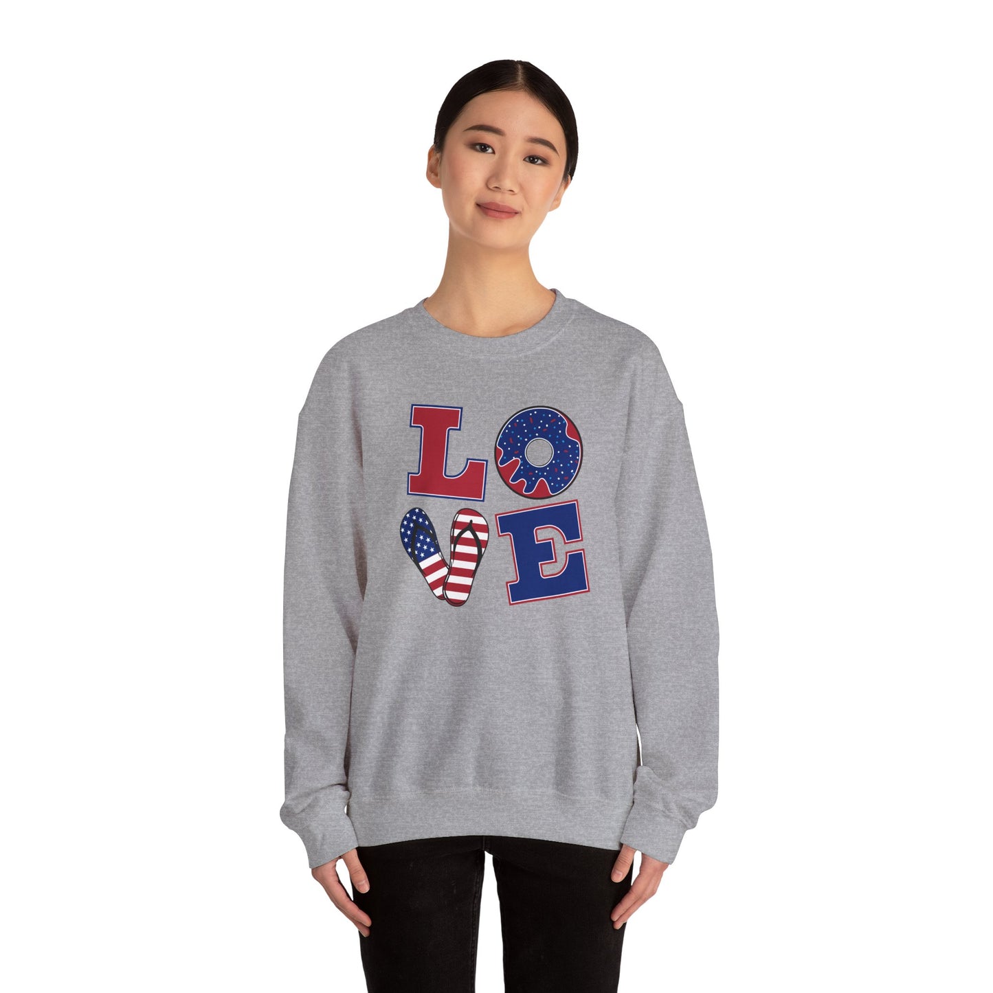 Love America Themed Unisex Crewneck Sweatshirt