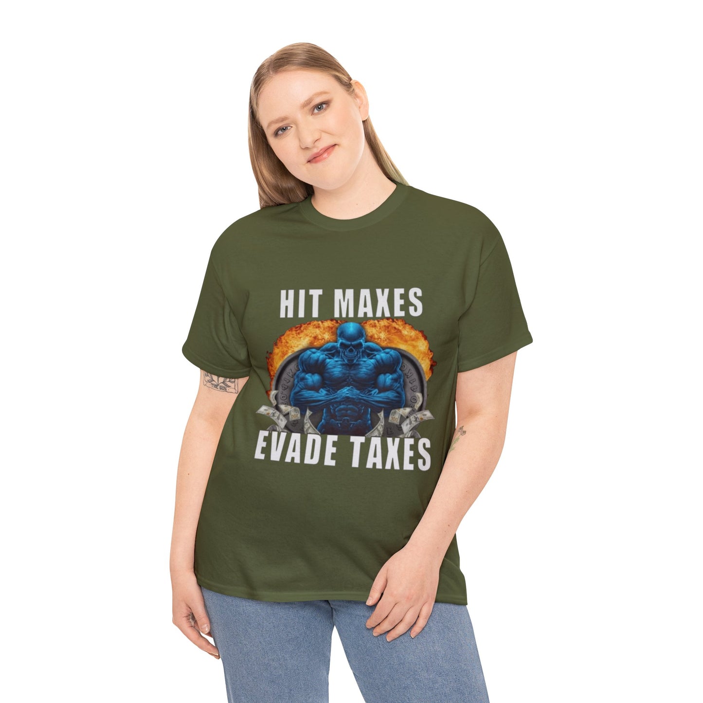 Hit Maxes Avoid Taxes Adult Unisex Shirt, Funny Gym Meme Shirt