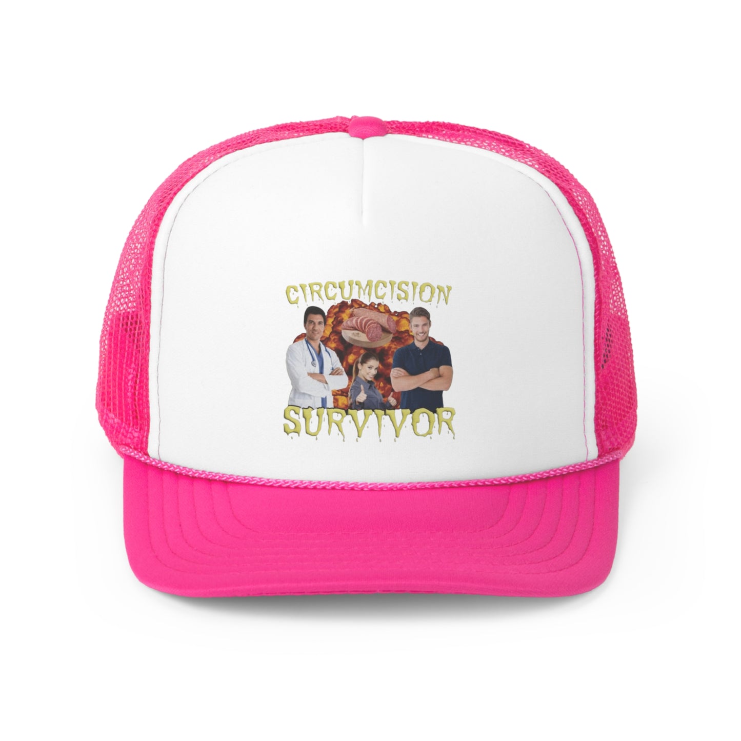 Circumcision Survivor Trucker Hat, Funny Hats, Gift Hat, Parody Trucker Hat, Trendy Hats, Meme Hat