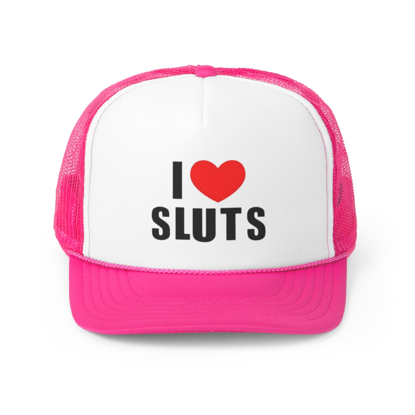 I Love Sluts Trucker Hat, Funny Hats, Gift Hat, Parody Trucker Hat, Trendy Hats, Meme Hat