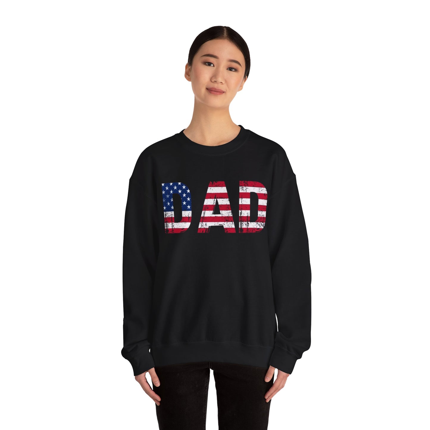 Dad American Flag Crewneck Unisex Crewneck Sweatshirt