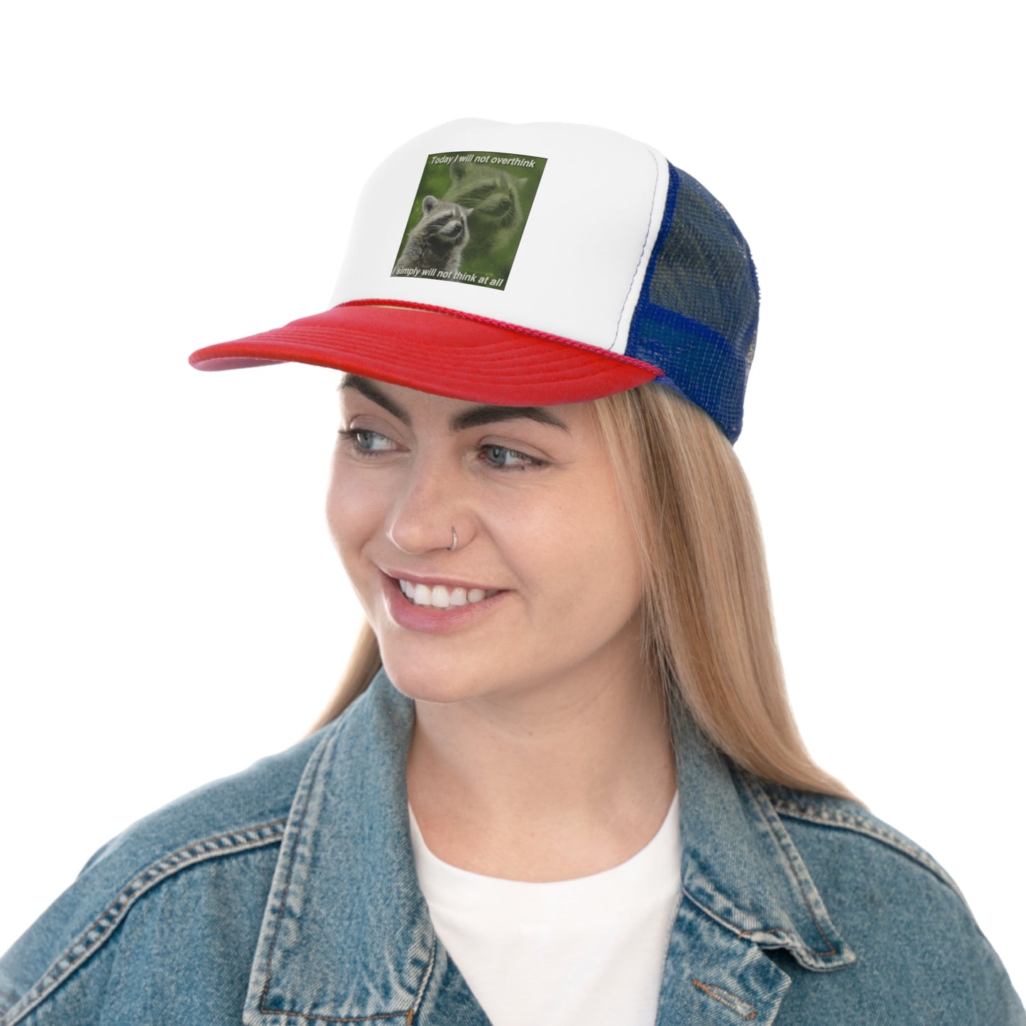 Today I Will Not Think, Therefore I Will Not Think At All Cute Animal Comic Trucker Hat