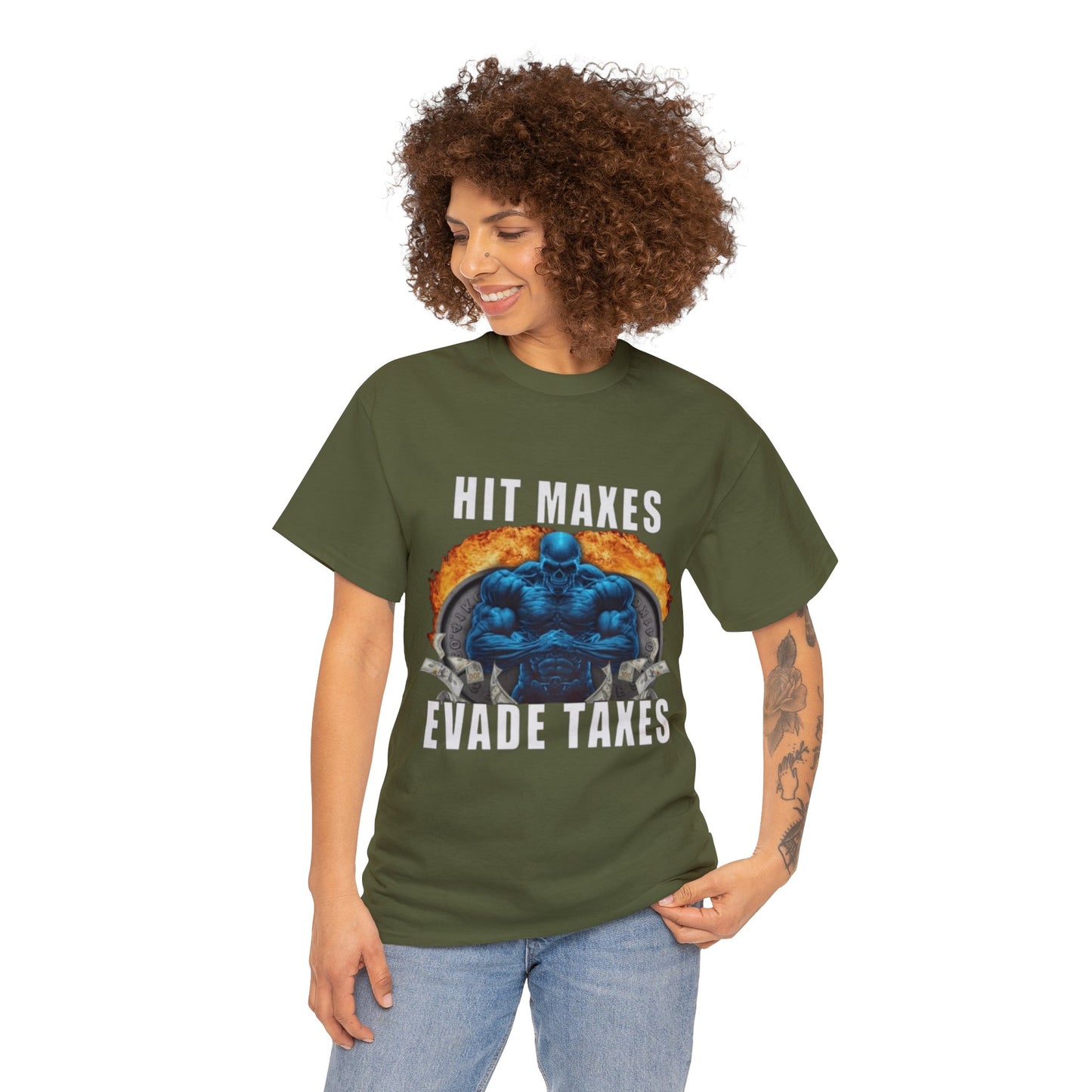 Hit Maxes Avoid Taxes Adult Unisex Shirt, Funny Gym Meme Shirt