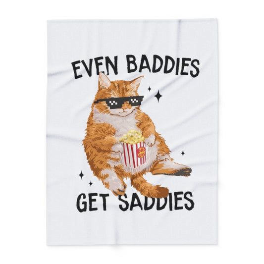 Even Baddies Get Saddies Arctic Fleece Blanket