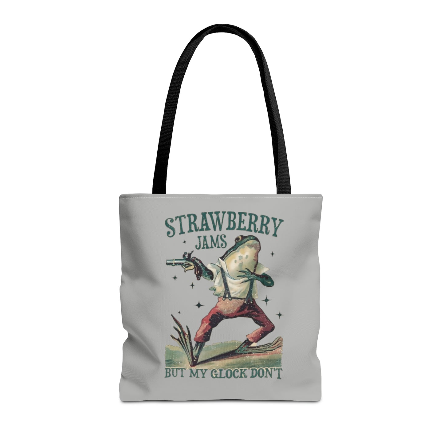 Strawberry Don't Jam But My Glock Does Meme Tote Bag