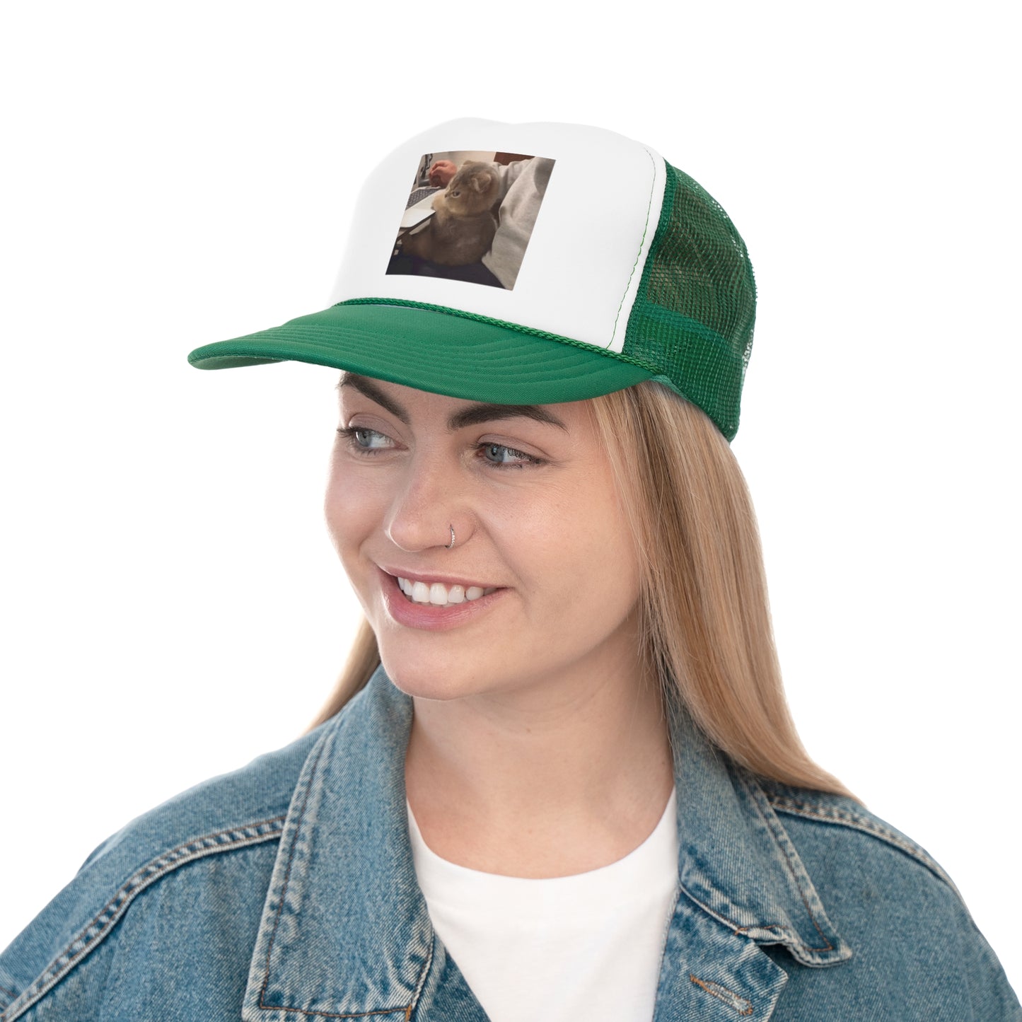 Computer Cat Trucker Hat, Funny Hats, Gift Hat, Parody Trucker Hat, Trendy Hats, Meme Hat