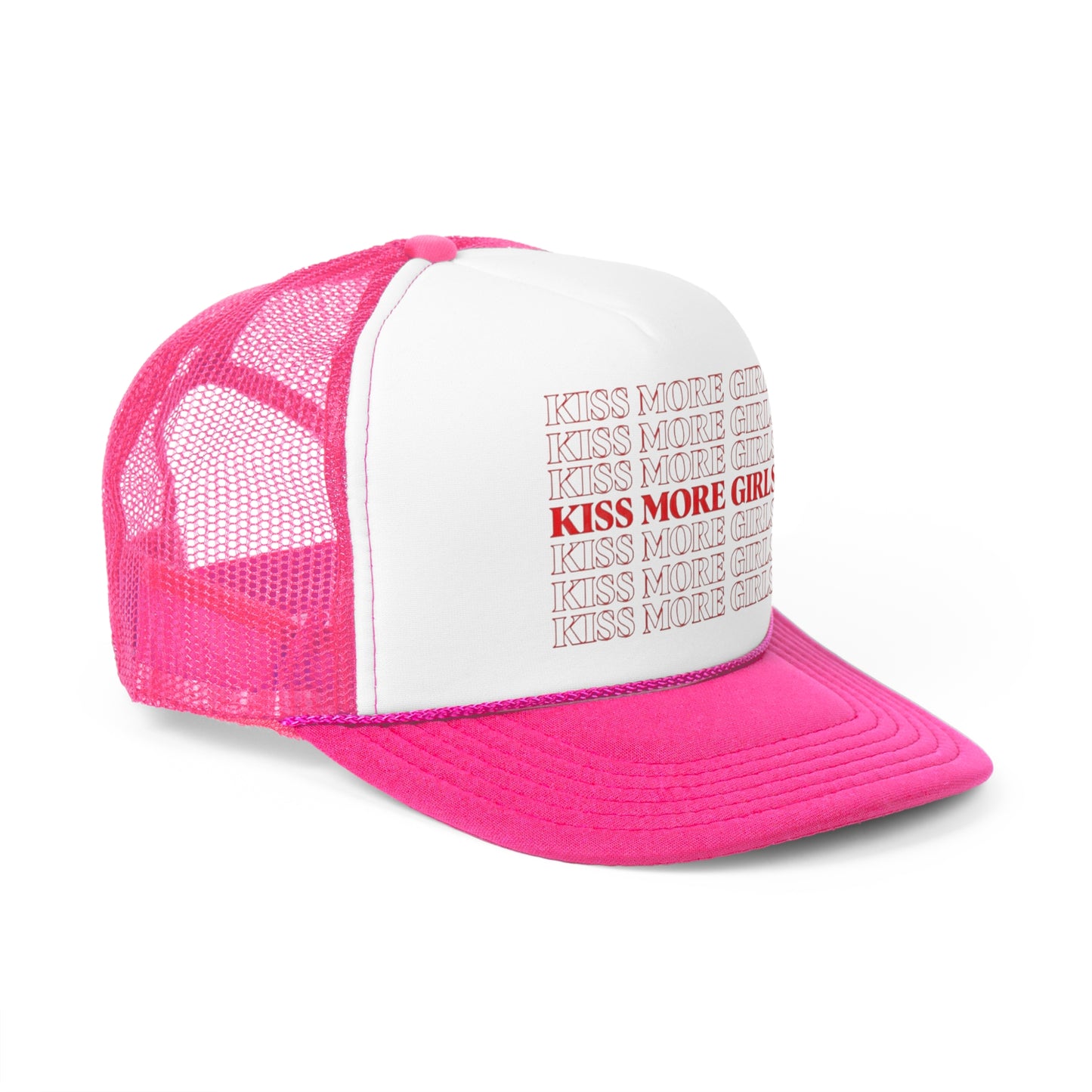 Kiss More Girls Trucker Hat, Funny Hats, Gift Hat, Parody Trucker Hat, Trendy Hats, Meme Hat