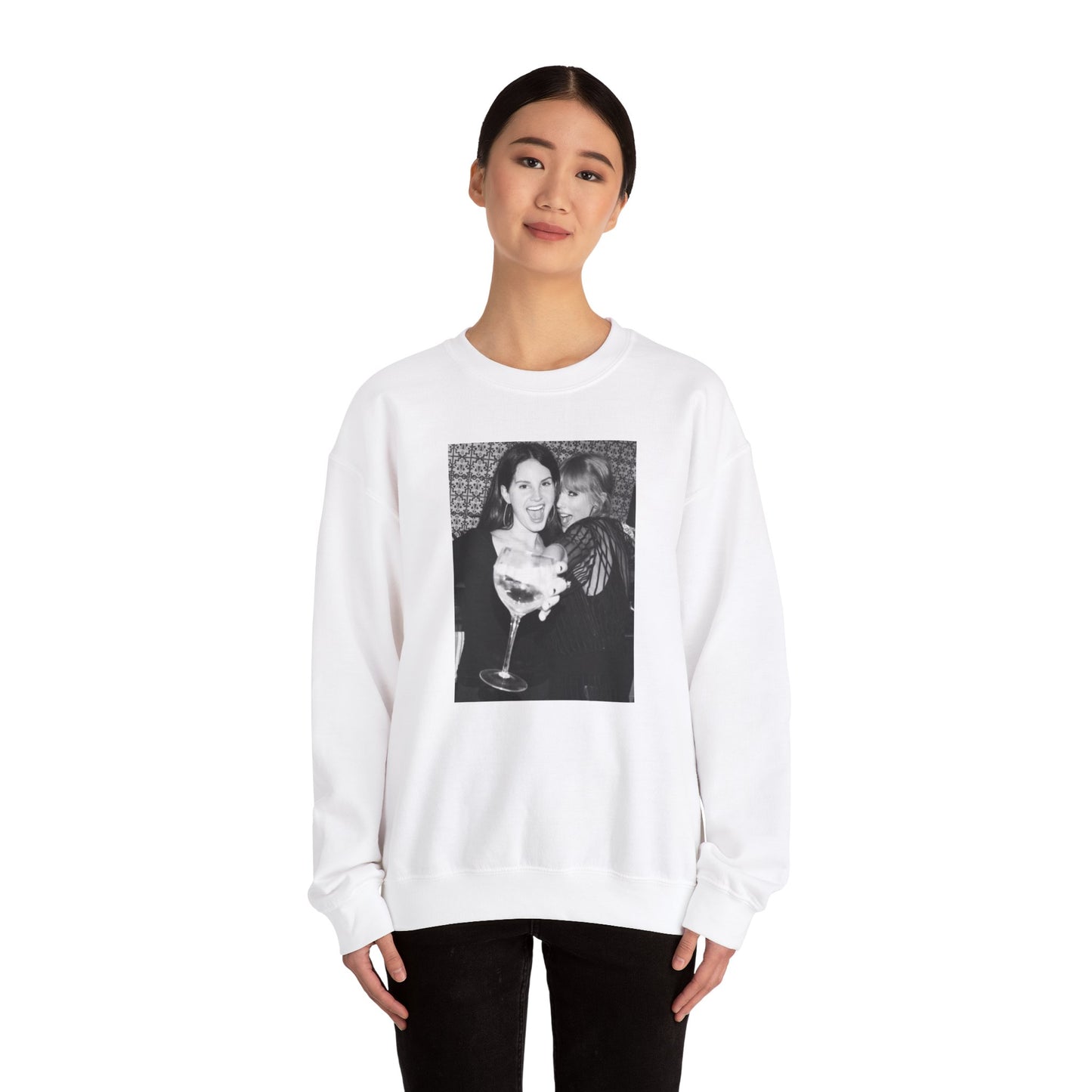 Taylor Black and White Unisex Crewneck Sweatshirt