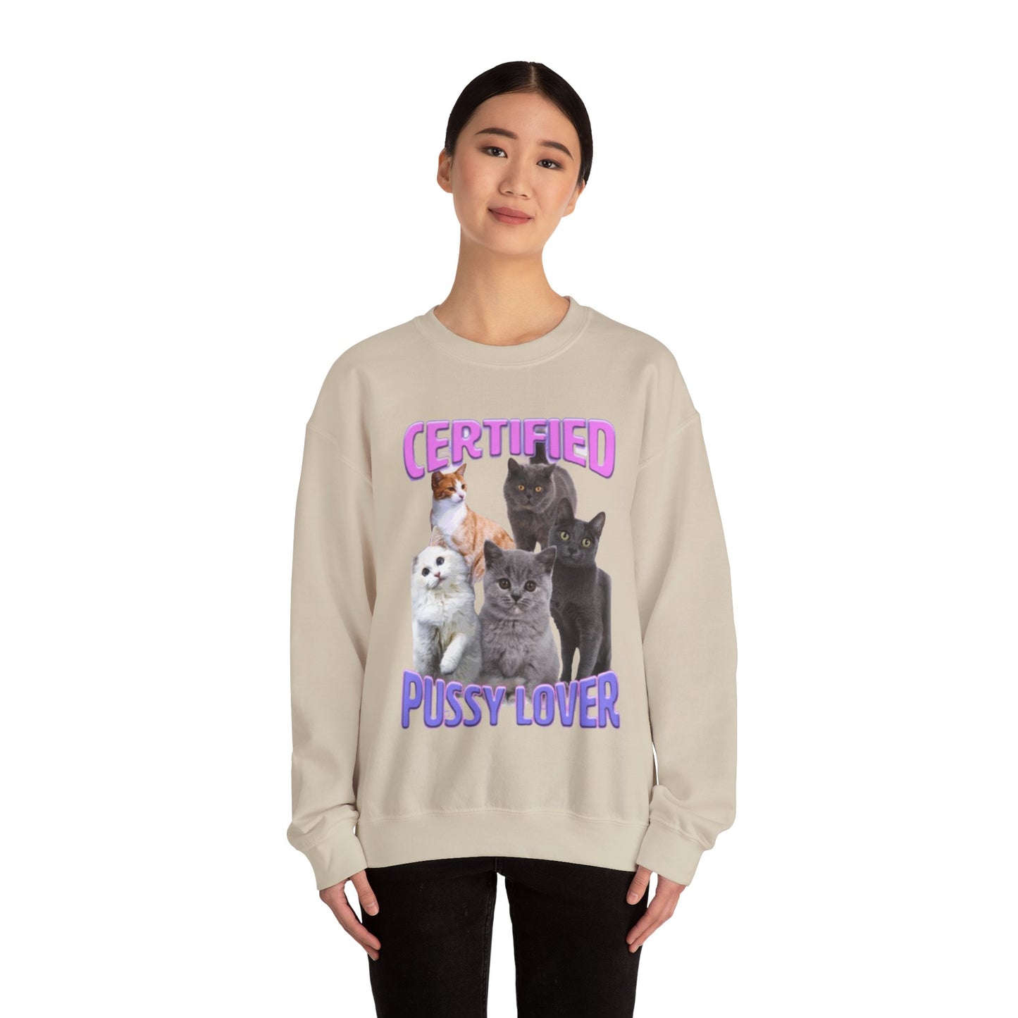 Certified P*ssy Lover Adult Unisex Crewneck,  Gift Shirt, Parody crewneck