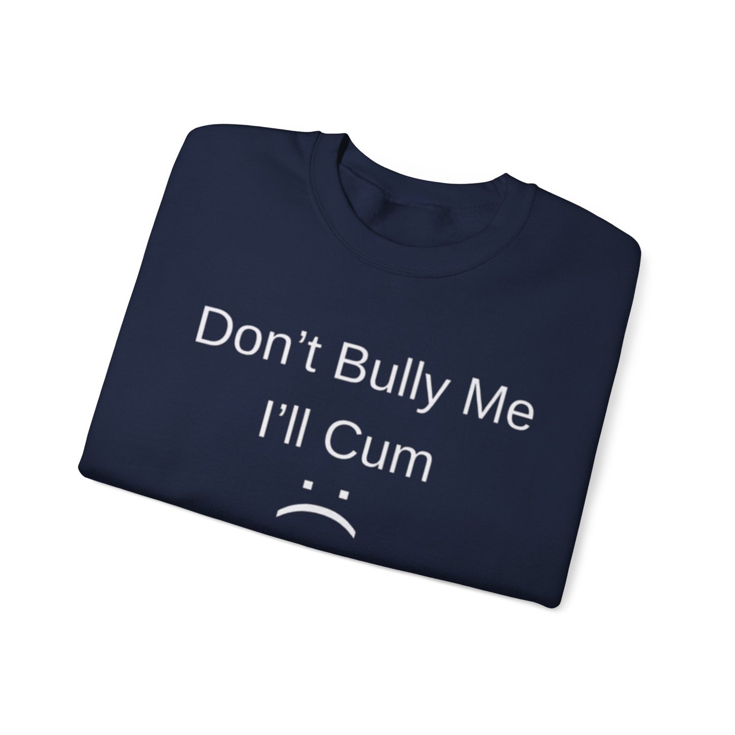 Don't Bully Me I'll Cum Adult Unisex Crewneck,  Gift Shirt, Parody crewneck