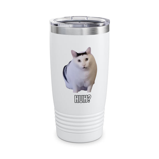 Huh? Funny Cat  Ringneck Tumbler, 20oz