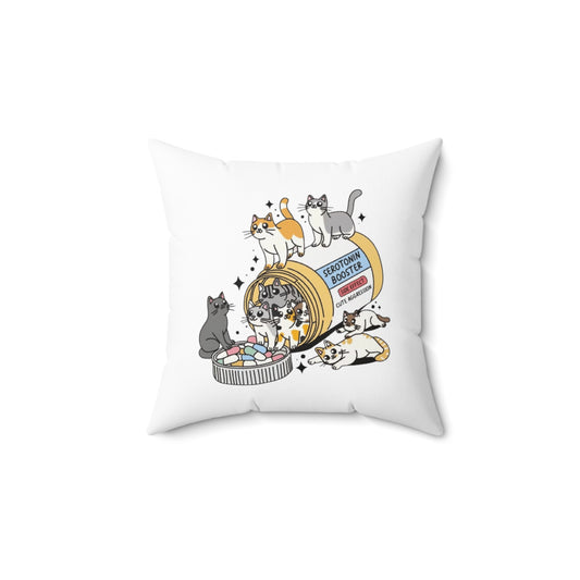 Serotonin Booster Cute Cats Spun Polyester Square Pillow