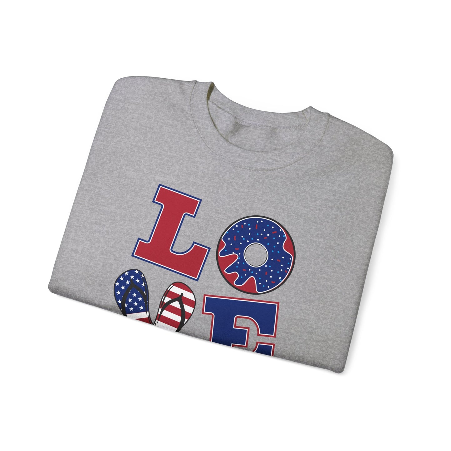 Love America Themed Unisex Crewneck Sweatshirt