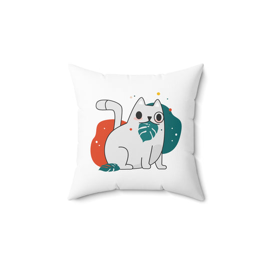 Cat Artistic Pet Aesthetic Polyester Square Pillow