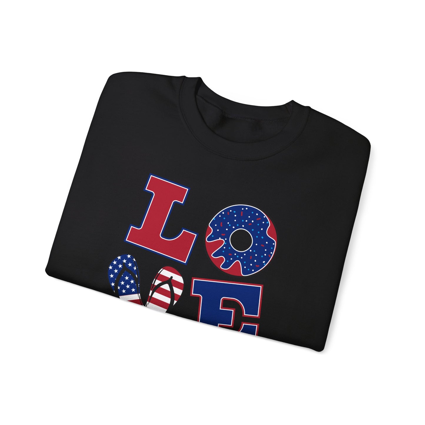 Love America Themed Unisex Crewneck Sweatshirt