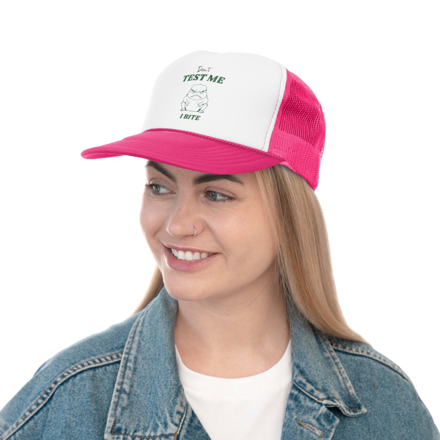 Don't Test Me I Bite Trucker Hat, Funny Hats, Gift Hat, Parody Trucker Hat, Trendy Hats, Meme Hat