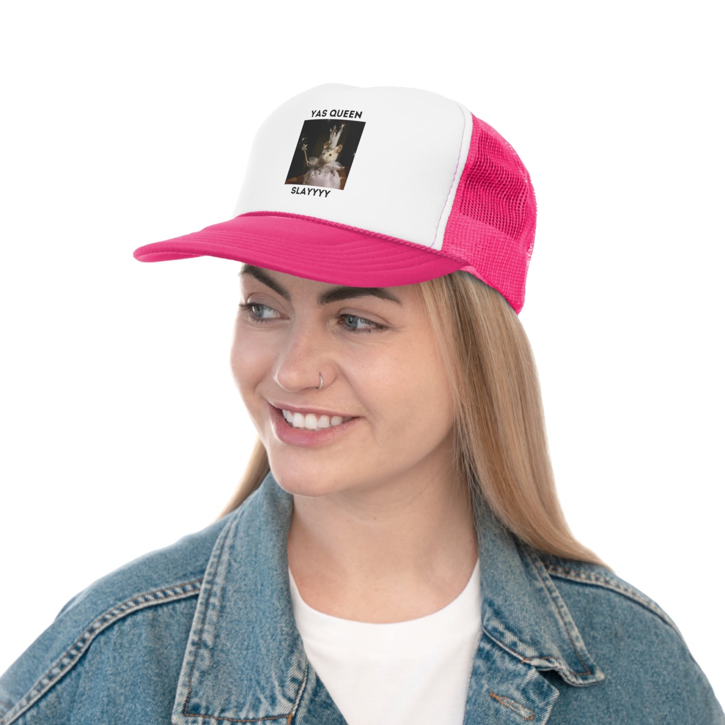 Yas Queen Slayyyy Trucker Hat, Funny Hats, Gift Hat, Parody Trucker Hat, Trendy Hats, Meme Hat