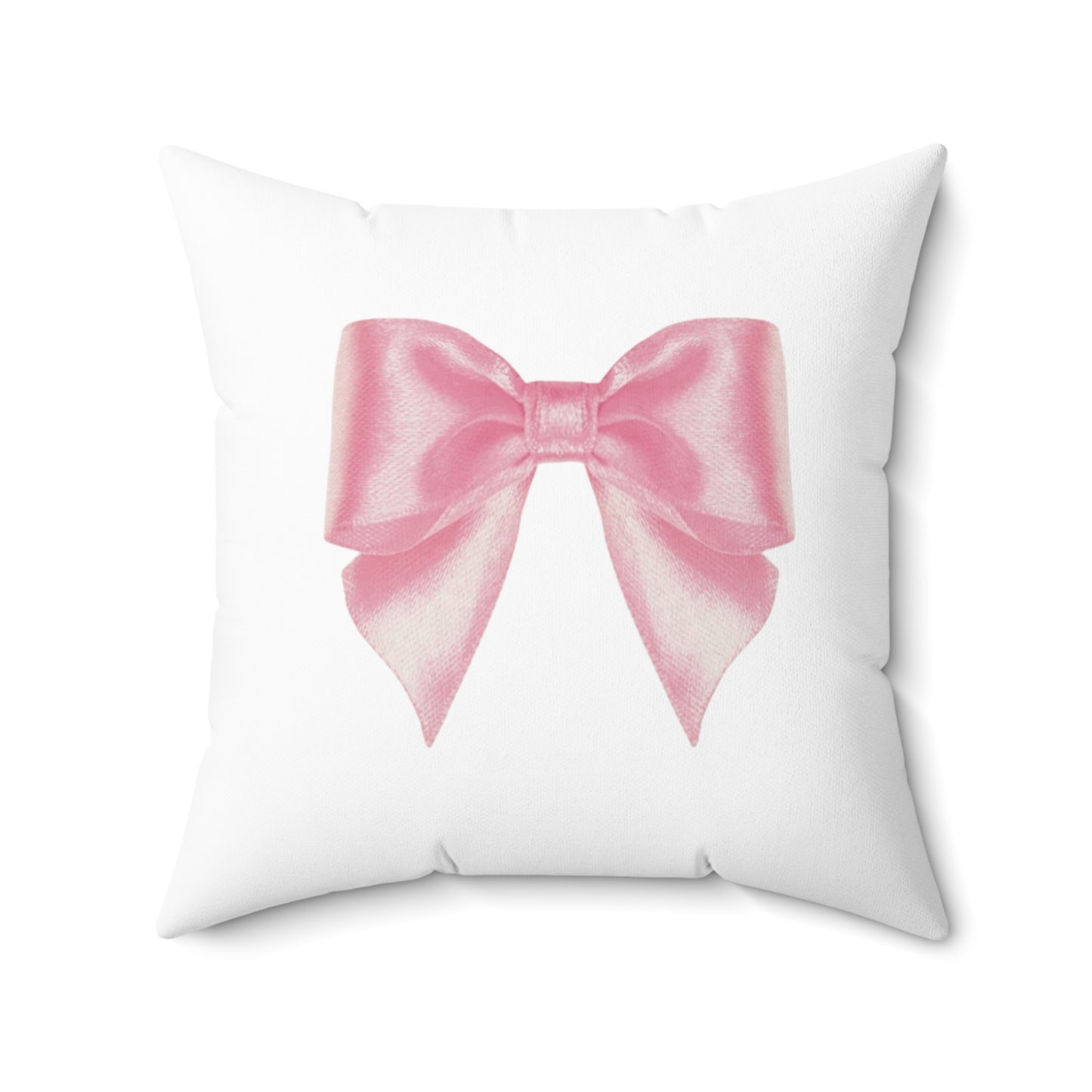 Pink Ribbon Polyester Square Pillow