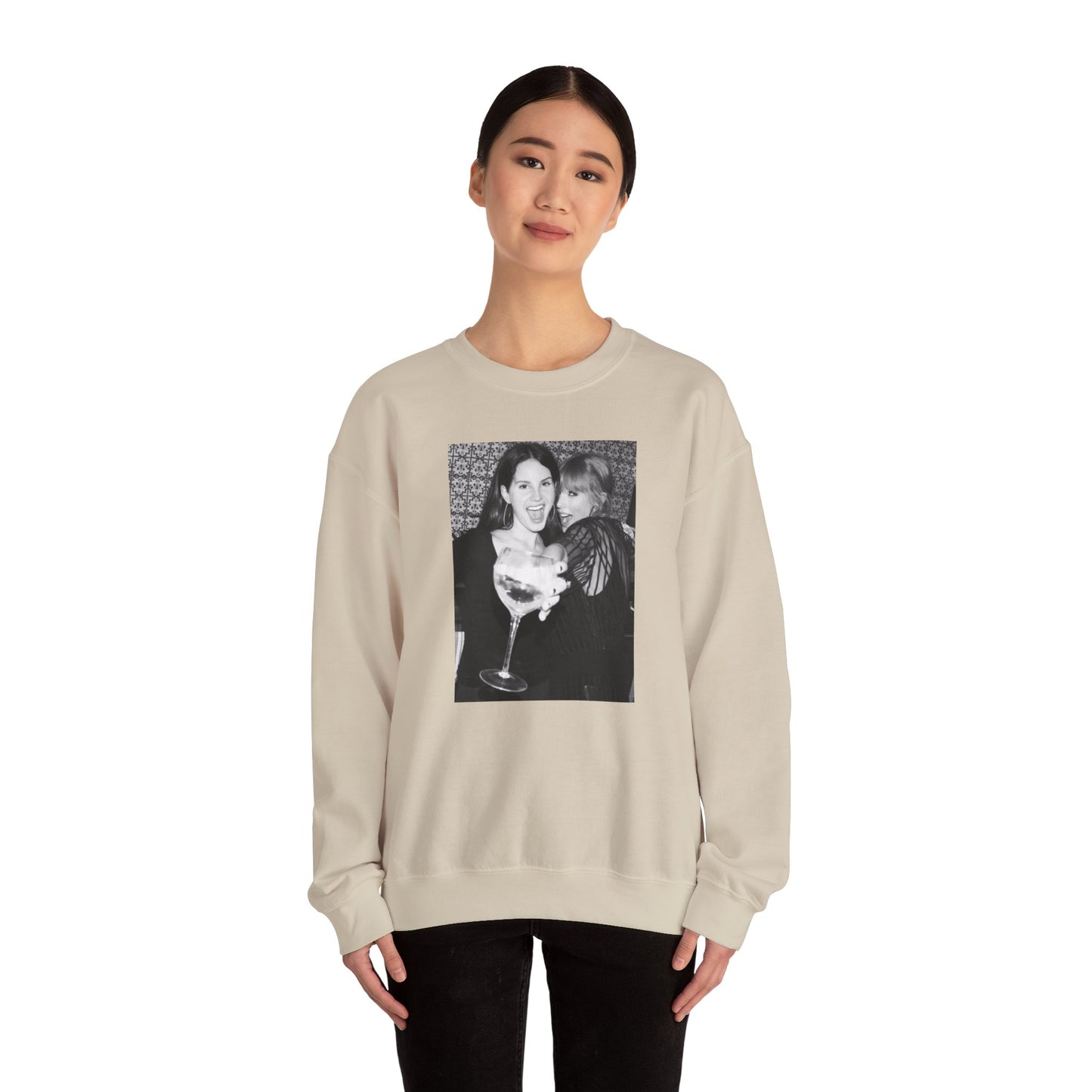 Taylor Black and White Unisex Crewneck Sweatshirt