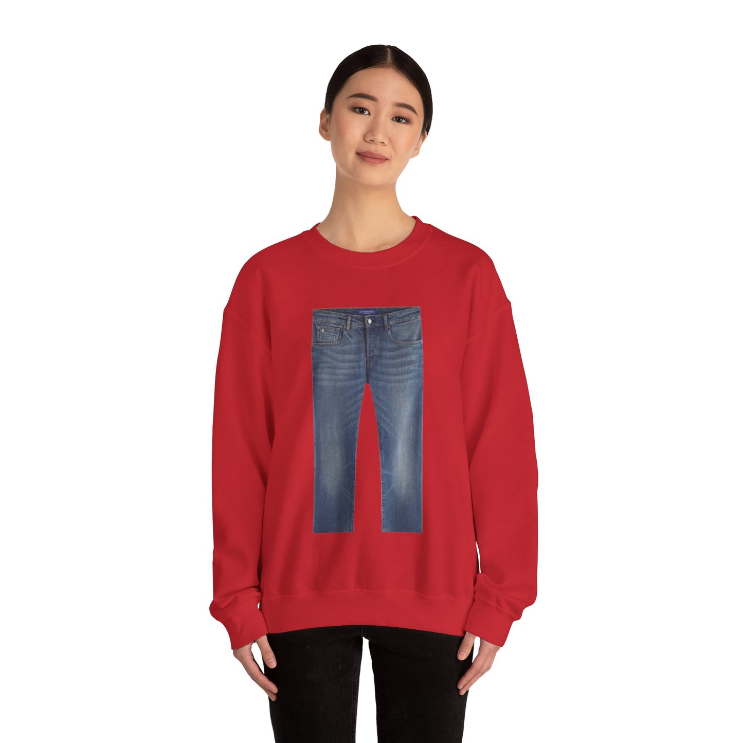 Jeans On A Crewneck Unisex Crewneck Sweatshirt