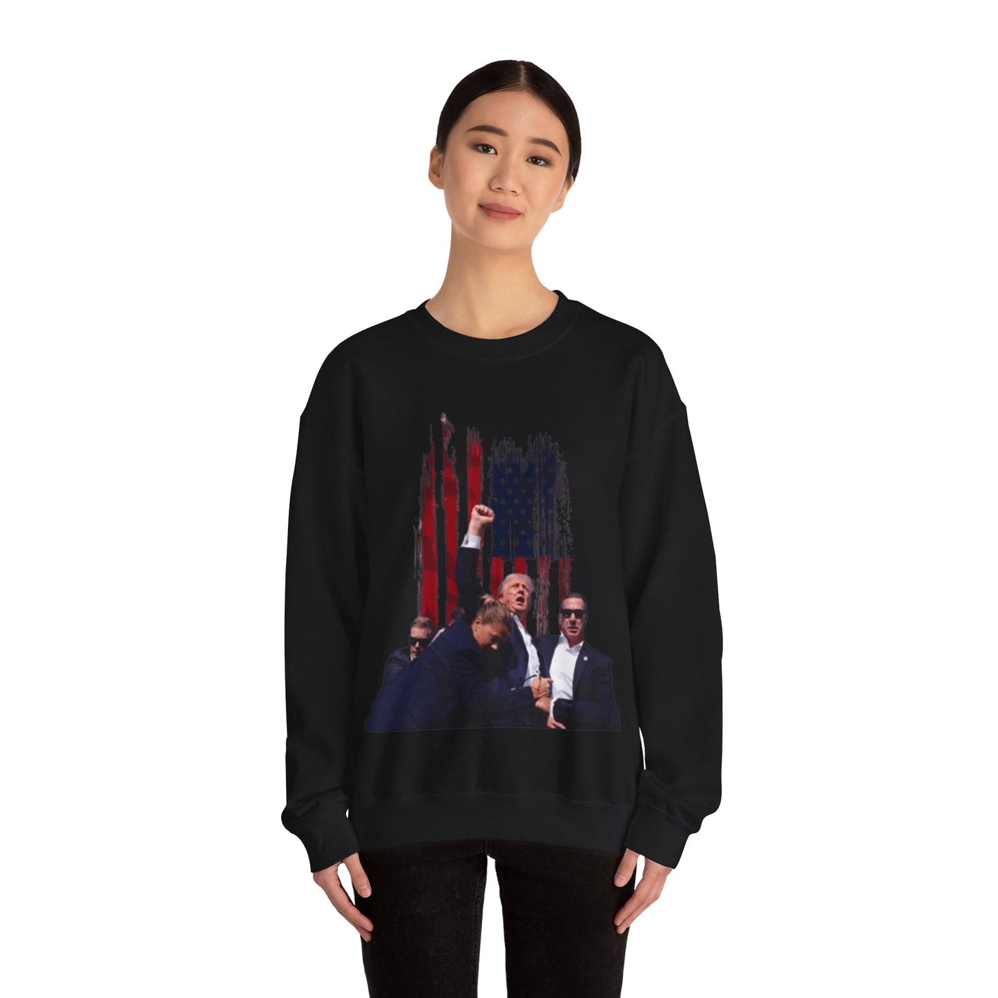 Vertical Flag Assassination Attempt Unisex Crewneck Sweatshirt