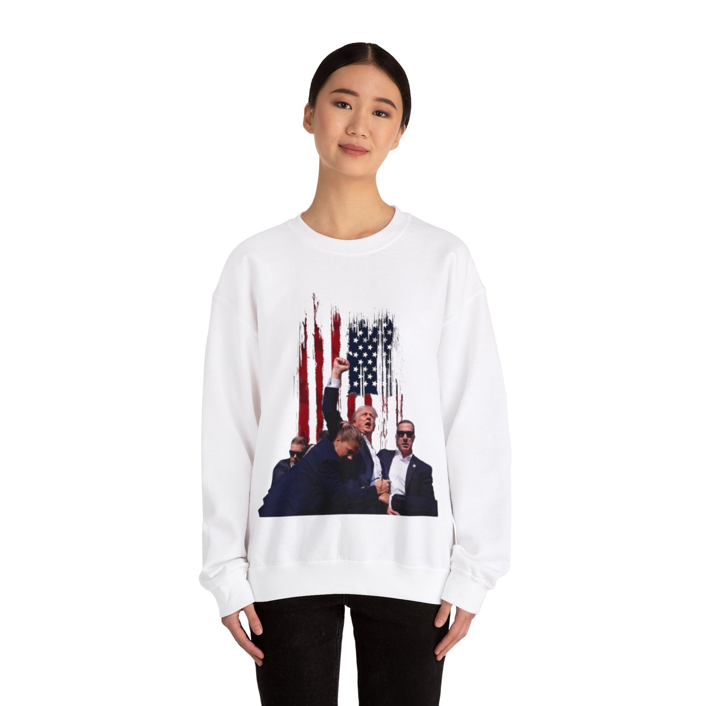 Vertical Flag Assassination Attempt Unisex Crewneck Sweatshirt