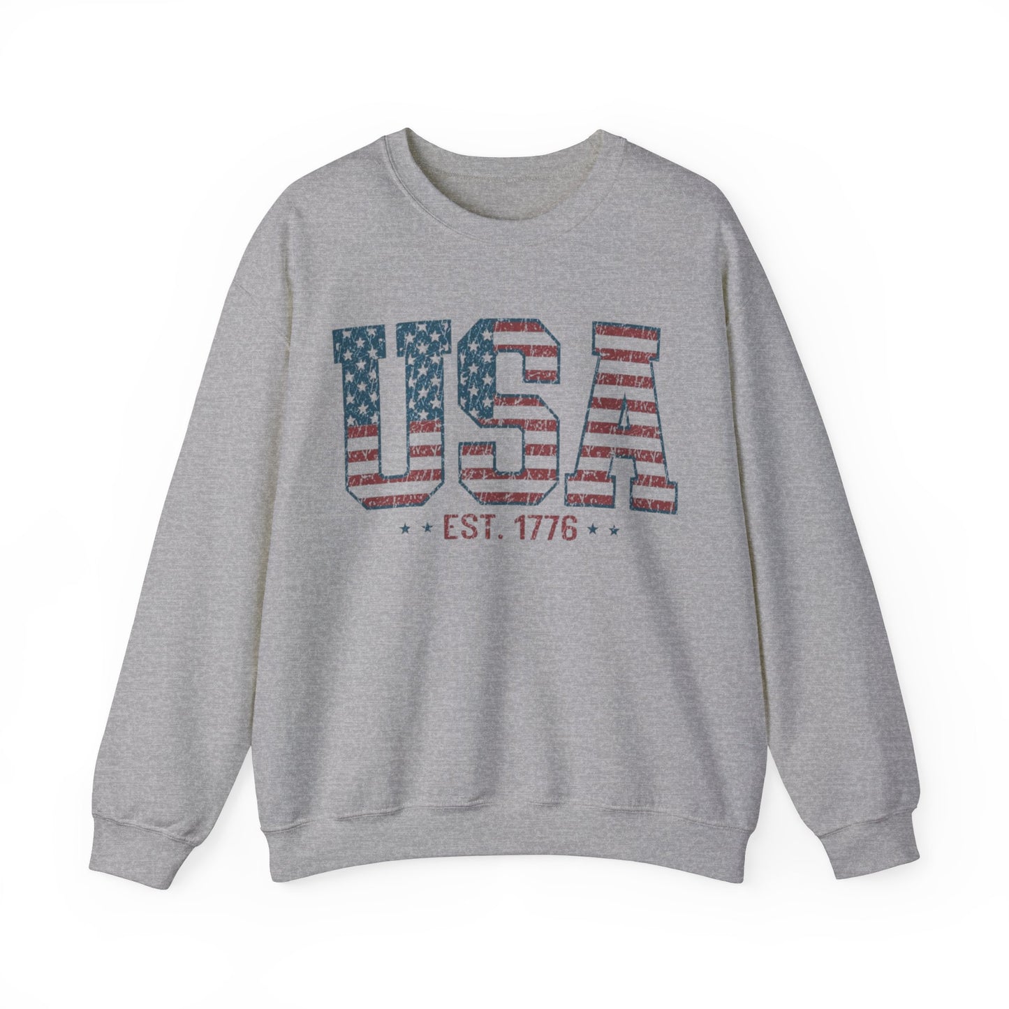 USA Est. 1776 Flag Themed Crewneck Unisex Crewneck Sweatshirt