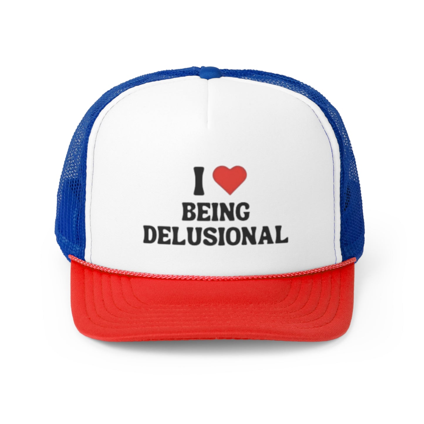 I Love Being Delusional Trucker Hat, Funny Hats, Gift Hat, Parody Trucker Hat, Trendy Hats, Meme Hat