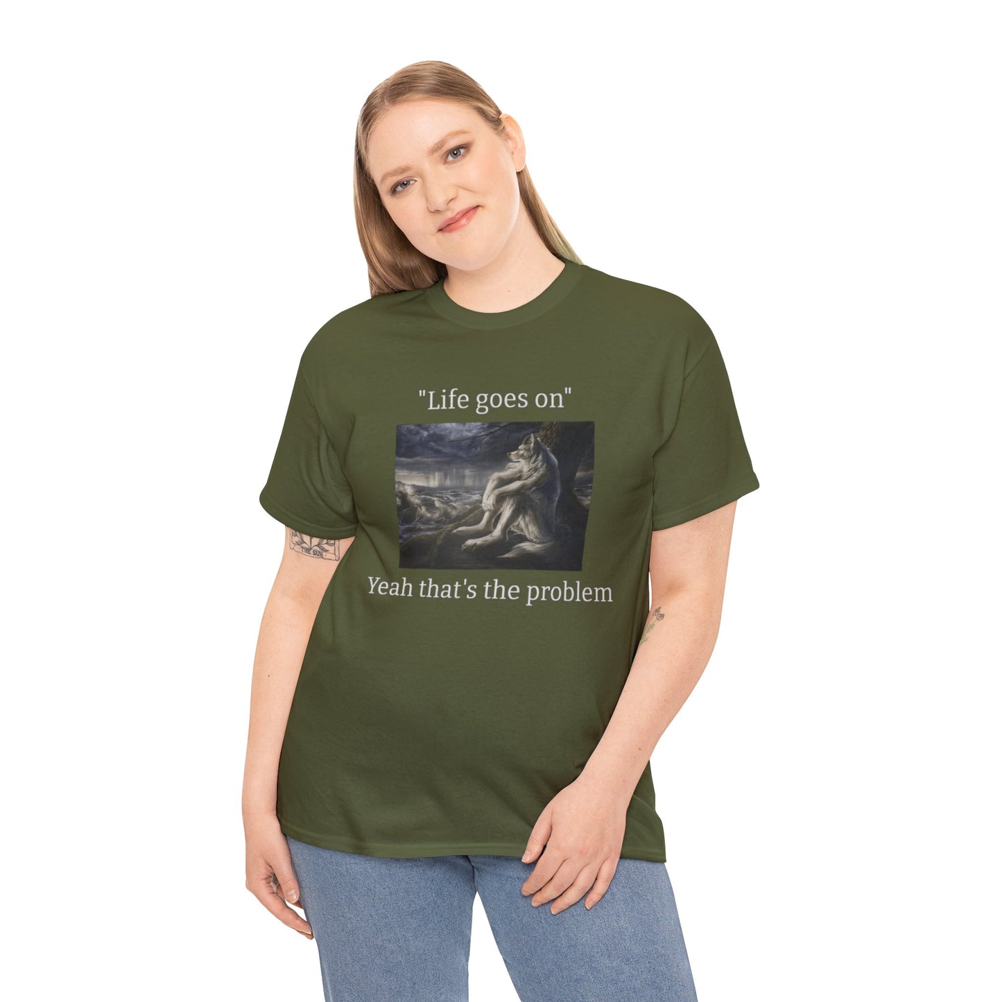 Depressed Wolf Meme Adult Unisex Shirt