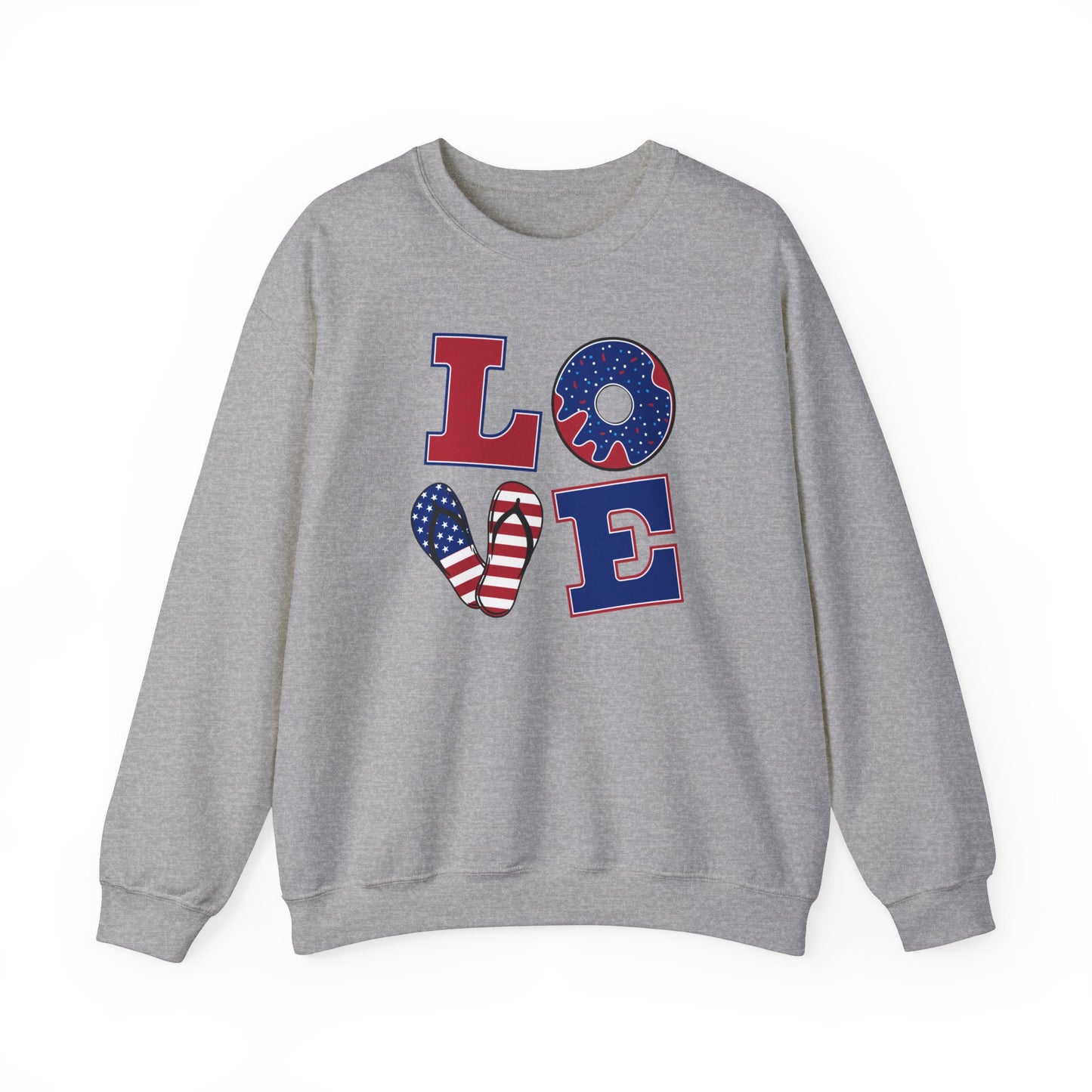 Love America Themed Unisex Crewneck Sweatshirt