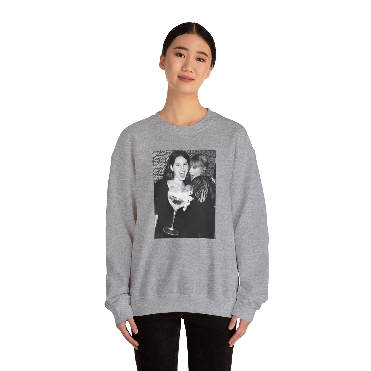 Taylor Black and White Unisex Crewneck Sweatshirt