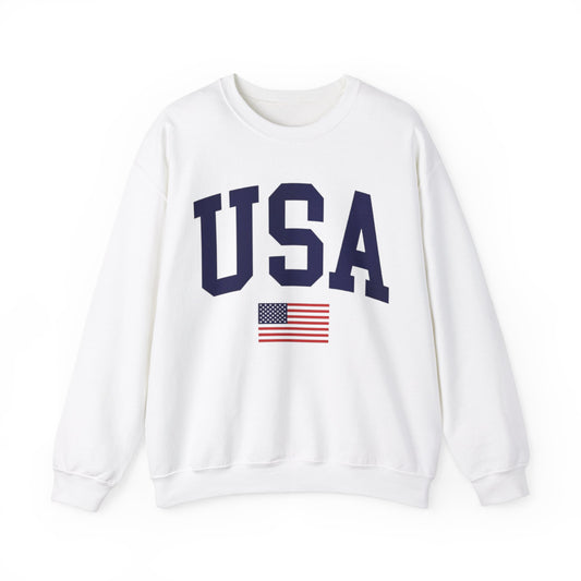 USA Flag Themed Crewneck Unisex Crewneck Sweatshirt