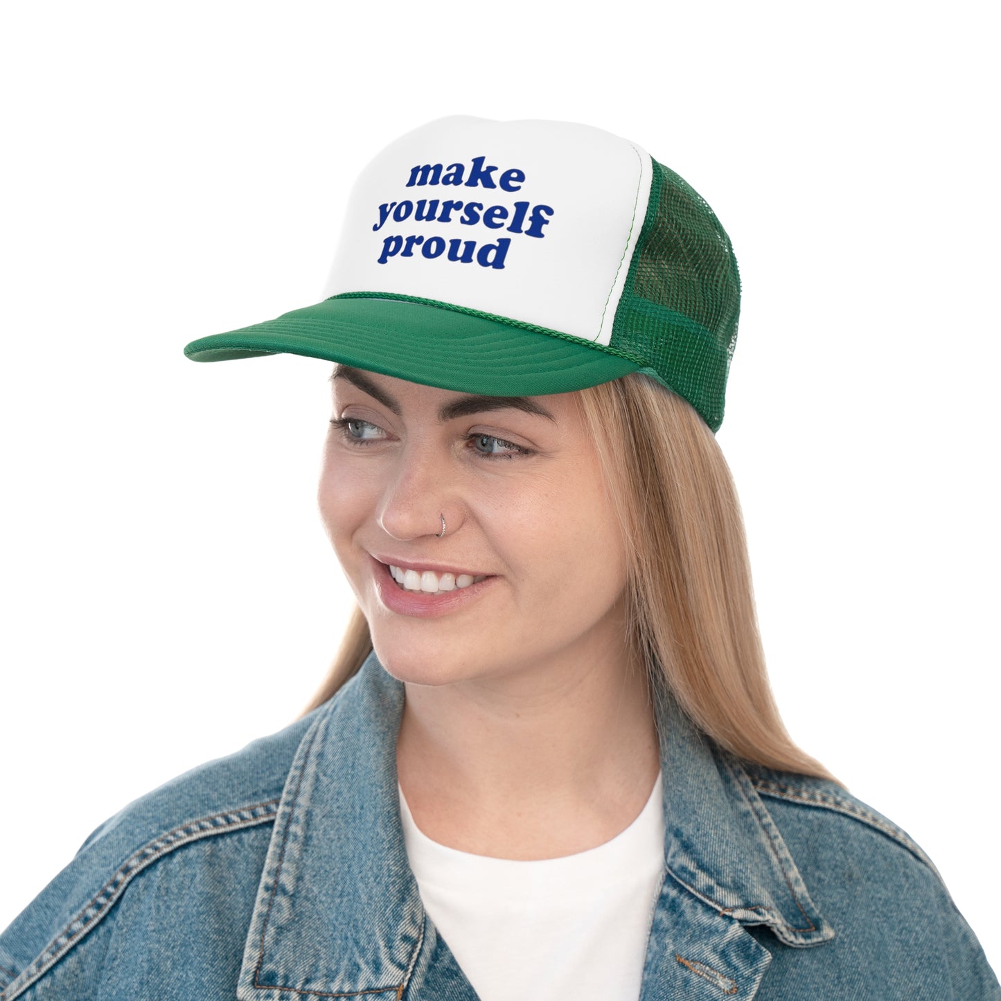 Make Yourself Proud Trucker Hat, Funny Hats, Gift Hat, Parody Trucker Hat, Trendy Hats, Meme Hat