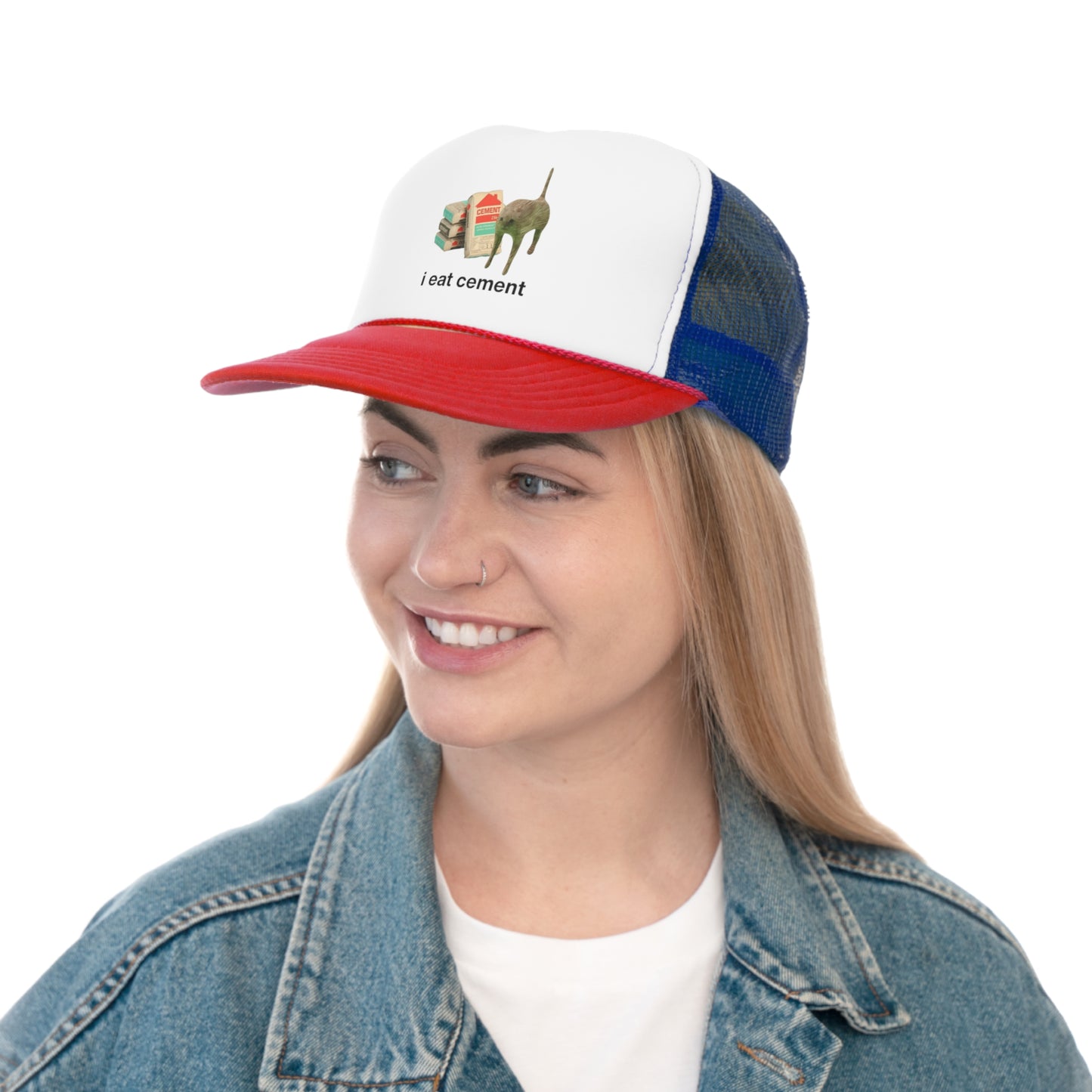 I Eat Cement Cute Animal Comic Trucker Hat