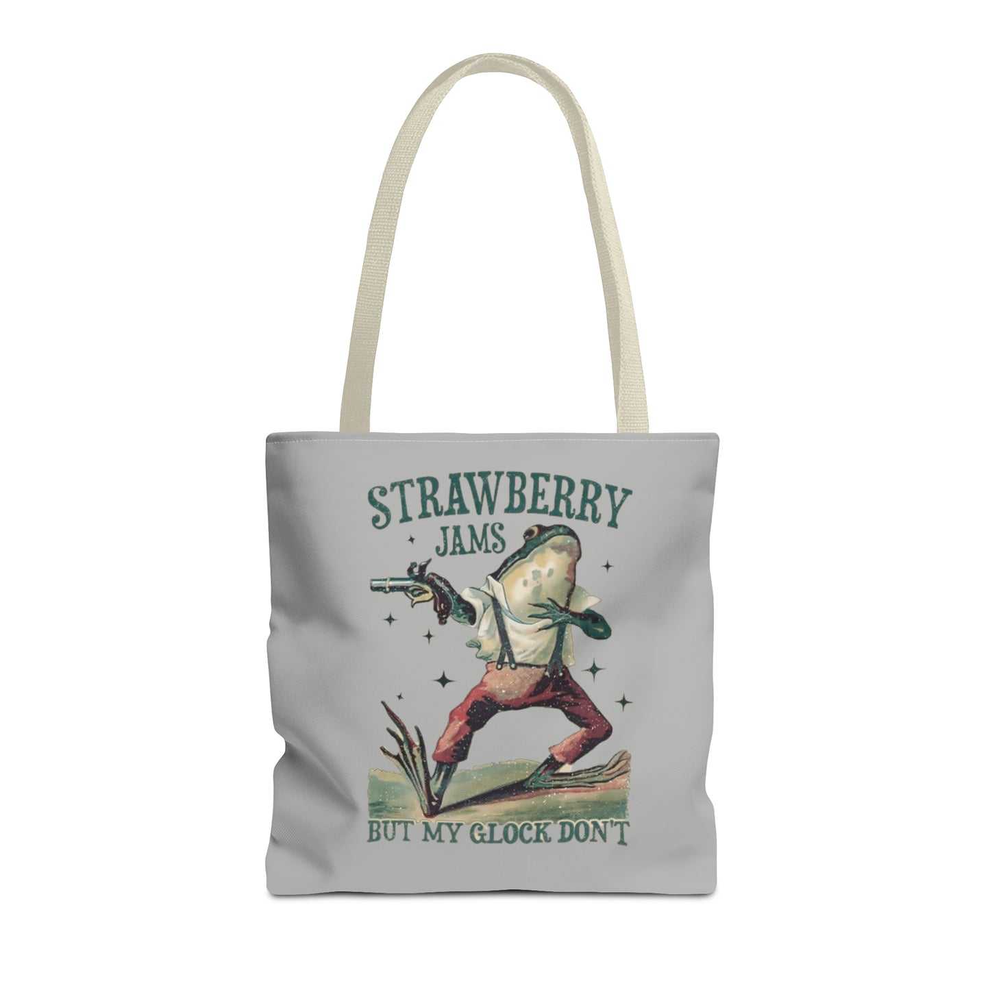 Strawberry Don't Jam But My Glock Does Meme Tote Bag