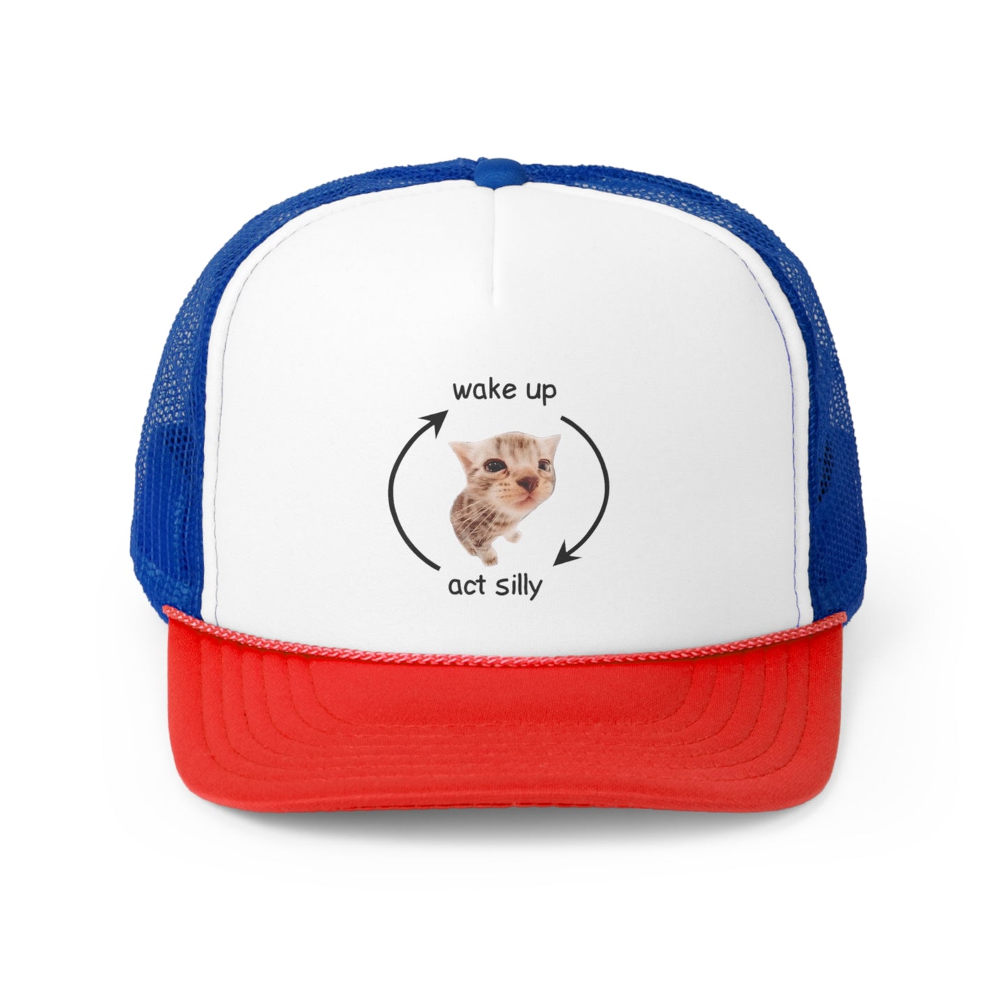 Wake Up Act Silly Cute Animal Comic Trucker Hat